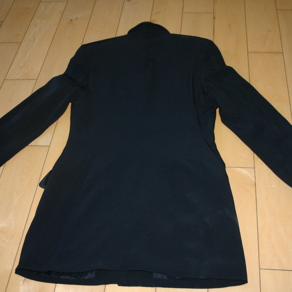 Calvin Klein CK Black Long Blazer Size 10 Fully Lined Imported Fabric Made USA